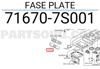 Nissan 716707S001 FASE PLATE