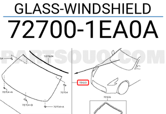 Nissan 727001EA0A GLASS-WINDSHIELD
