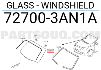 Nissan 727003AN1A GLASS - WINDSHIELD