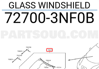 Nissan 727003NF0B GLASS WINDSHIELD