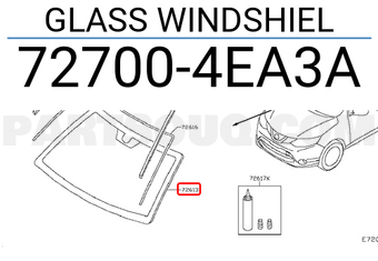 Nissan 727004EA3A GLASS WINDSHIEL