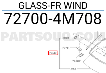 Nissan 727004M708 GLASS-FR WIND