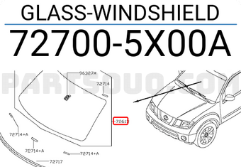 Nissan 727005X00A GLASS-WINDSHIELD