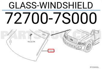 Nissan 727007S000 GLASS-WINDSHIELD