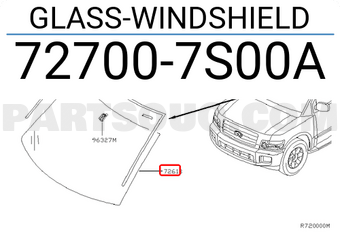 Nissan 727007S00A GLASS-WINDSHIELD
