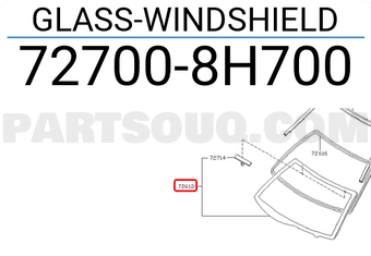 Nissan 727008H700 GLASS-WINDSHIELD