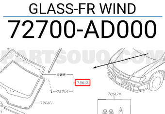 Nissan 72700AD000 GLASS-FR WIND