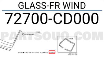 Nissan 72700CD000 GLASS-FR WIND