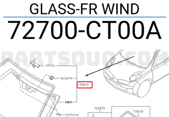 Nissan 72700CT00A GLASS-FR WIND