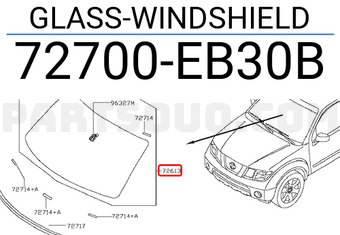 Nissan 72700EB30B GLASS-WINDSHIELD