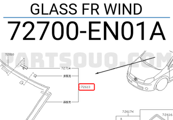 Nissan 72700EN01A GLASS FR WIND