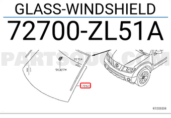 Nissan 72700ZL51A GLASS-WINDSHIELD