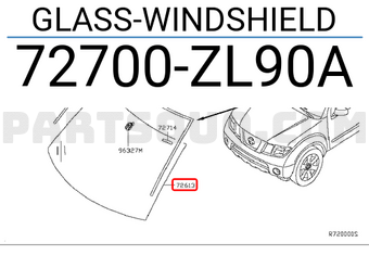 Nissan 72700ZL90A GLASS-WINDSHIELD