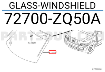 Nissan 72700ZQ50A GLASS-WINDSHIELD