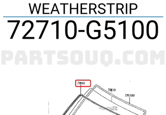 Nissan 72710G5100 WEATHERSTRIP