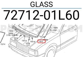 Nissan 7271201L60 GLASS
