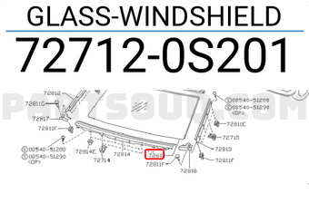 Nissan 727120S201 GLASS-WINDSHIELD