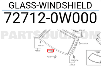 Nissan 727120W000 GLASS-WINDSHIELD