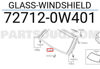 Nissan 727120W401 GLASS-WINDSHIELD