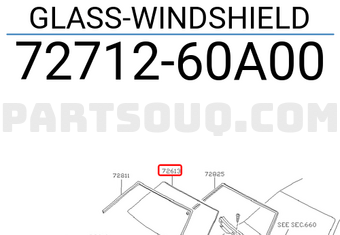 Nissan 7271260A00 GLASS-WINDSHIELD