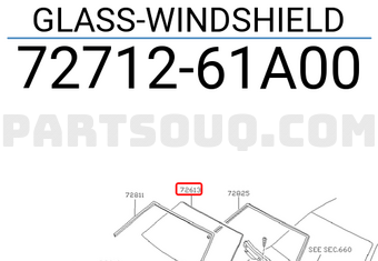 Nissan 7271261A00 GLASS-WINDSHIELD