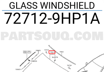 Nissan 727129HP1A GLASS WINDSHIELD