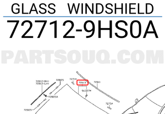 Nissan 727129HS0A GLASS WINDSHIELD