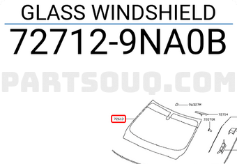 Nissan 727129NA0B GLASS WINDSHIELD