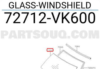 Nissan 72712VK600 GLASS-WINDSHIELD