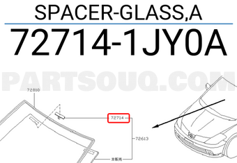 Nissan 727141JY0A SPACER-GLASS,A