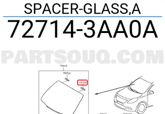 Nissan 727143AA0A SPACER-GLASS,A
