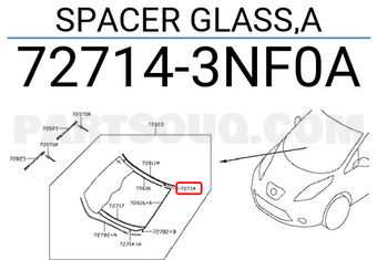 Nissan 727143NF0A SPACER GLASS,A