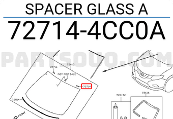 Nissan 727144CC0A SPACER GLASS A