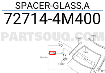 Nissan 727144M400 SPACER-GLASS,A