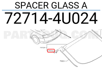 Nissan 727144U024 SPACER GLASS A