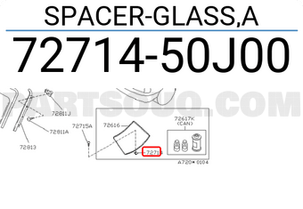 Nissan 7271450J00 SPACER-GLASS,A
