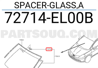 Nissan 72714EL00B SPACER-GLASS,A