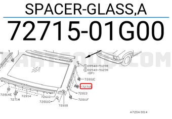 Nissan 7271501G00 SPACER-GLASS,A