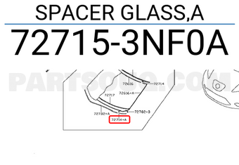 Nissan 727153NF0A SPACER GLASS,A