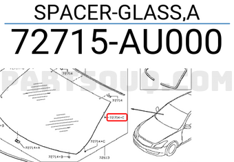 Nissan 72715AU000 SPACER-GLASS,A