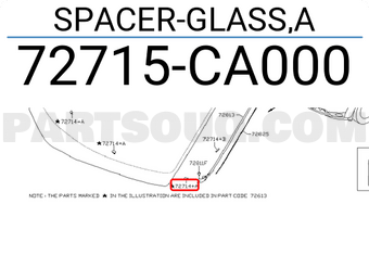 Nissan 72715CA000 SPACER-GLASS,A