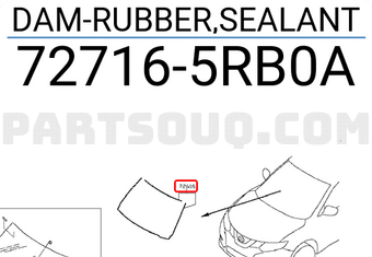 Nissan 727165RB0A DAM-RUBBER,SEALANT
