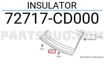 Nissan 72717CD000 INSULATOR