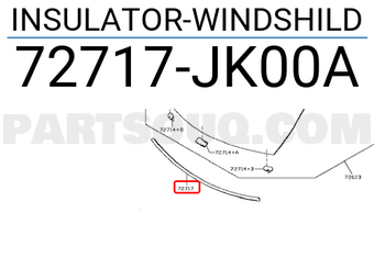 Nissan 72717JK00A INSULATOR-WINDSHILD