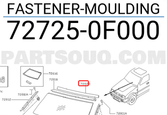 Nissan 727250F000 FASTENER-MOULDING