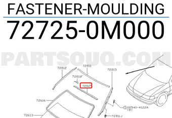 Nissan 727250M000 FASTENER-MOULDING