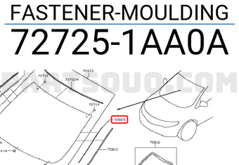 Nissan 727251AA0A FASTENER-MOULDING