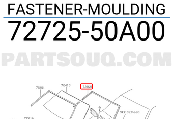 Nissan 7272550A00 FASTENER-MOULDING