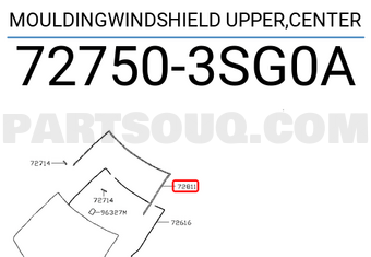 Nissan 727503SG0A MOULDINGWINDSHIELD UPPER,CENTER