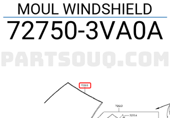 Nissan 727503VA0A MOUL WINDSHIELD